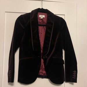 LOFT Velvet Blazer in Rich Burgundy